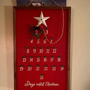 Wooden Hanging Christmas Countdown Calendar